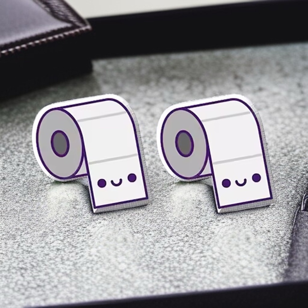 Quirky Toilet Paper Stud Earrings - Humor for Your Ears! 🧻 NWT Funny Studs